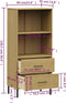vidaXL - Boekenkast - met - 2 - lades - OSLO - 60x35x128,5 - cm - massief - hout - bruin