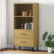 vidaXL - Boekenkast - met - 2 - lades - OSLO - 60x35x128,5 - cm - massief - hout - bruin