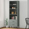 vidaXL - Boekenkast - met - 2 - lades - OSLO - 60x35x180 - cm - massief - hout - grijs