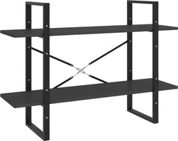 vidaXL - Boekenkast - met - 2 - schappen - 100x30x70 - cm - bewerkt - hout - grijs