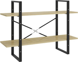 vidaXL - Boekenkast - met - 2 - schappen - 100x30x70 - cm - hout - sonoma - eiken