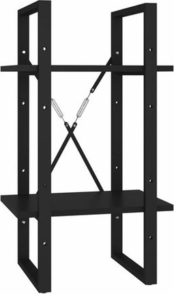vidaXL - Boekenkast - met - 2 - schappen - 40x30x70 - cm - bewerkt - hout - zwart