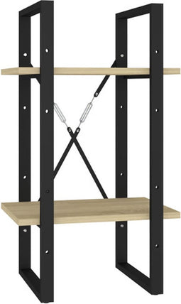 vidaXL - Boekenkast - met - 2 - schappen - 40x30x70 - cm - bewerkt - hout - sonoma - eiken