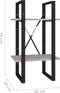 vidaXL - Boekenkast - met - 2 - schappen - 40x30x70 - cm - bewerkt - hout - betongrijs