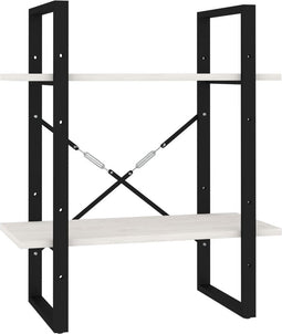 vidaXL - Boekenkast - met - 2 - schappen - 40x30x70 - cm - massief - grenenhout - wit