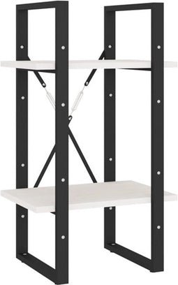 vidaXL - Boekenkast - met - 2 - schappen - 40x30x70 - cm - massief - grenenhout - wit