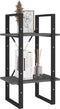 vidaXL - Boekenkast - met - 2 - schappen - 40x30x70 - cm - massief - grenenhout - grijs