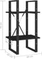 vidaXL - Boekenkast - met - 2 - schappen - 40x30x70 - cm - massief - grenenhout - zwart