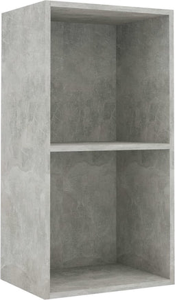 vidaXL - Boekenkast - met - 2 - schappen - 40x30x76,5 - cm - bewerkt - hout - betongrijs