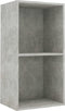vidaXL - Boekenkast - met - 2 - schappen - 40x30x76,5 - cm - bewerkt - hout - betongrijs