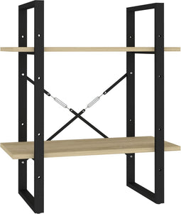 vidaXL - Boekenkast - met - 2 - schappen - 60x30x70 - cm - bewerkt - hout - sonoma - eiken
