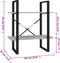 vidaXL - Boekenkast - met - 2 - schappen - 60x30x70 - cm - bewerkt - hout - betongrijs