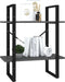 vidaXL - Boekenkast - met - 2 - schappen - 60x30x70 - cm - bewerkt - hout - grijs
