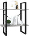 vidaXL - Boekenkast - met - 2 - schappen - 60x30x70 - cm - bewerkt - hout - betongrijs