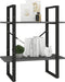 vidaXL - Boekenkast - met - 2 - schappen - 60x30x70 - cm - massief - grenenhout - grijs