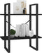 vidaXL - Boekenkast - met - 2 - schappen - 60x30x70 - cm - massief - grenenhout - zwart