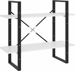 vidaXL - Boekenkast - met - 2 - schappen - 80x30x70 - cm - bewerkt - hout - wit