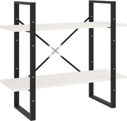 vidaXL - Boekenkast - met - 2 - schappen - 80x30x70 - cm - massief - grenenhout - wit