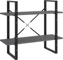 vidaXL - Boekenkast - met - 2 - schappen - 80x30x70 - cm - massief - grenenhout - grijs