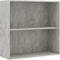 vidaXL - Boekenkast - met - 2 - schappen - 80x30x76,5 - cm - bewerkt - hout - betongrijs