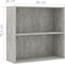 vidaXL - Boekenkast - met - 2 - schappen - 80x30x76,5 - cm - bewerkt - hout - betongrijs