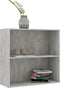 vidaXL - Boekenkast - met - 2 - schappen - 80x30x76,5 - cm - bewerkt - hout - betongrijs