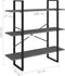 vidaXL - Boekenkast - met - 3 - schappen - 100x30x105 - cm - grenenhout - grijs