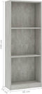 vidaXL - Boekenkast - met - 3 - schappen - 40x24x109 - cm - bewerkt - hout - betongrijs