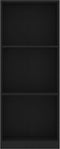 vidaXL - Boekenkast - met - 3 - schappen - 40x24x109 - cm - bewerkt - hout - zwart
