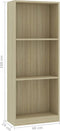 vidaXL - Boekenkast - met - 3 - schappen - 40x24x109 - cm - bewerkt - hout - sonoma - eik