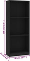 vidaXL - Boekenkast - met - 3 - schappen - 40x24x109 - cm - bewerkt - hout - zwart