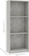 vidaXL - Boekenkast - met - 3 - schappen - 40x24x109 - cm - bewerkt - hout - betongrijs