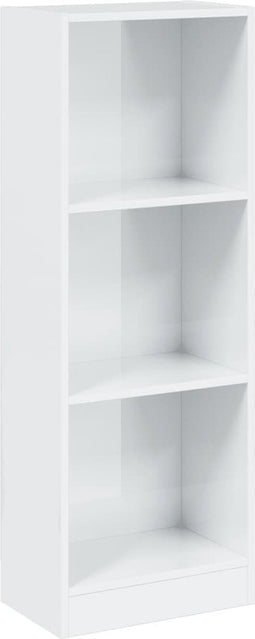 vidaXL - Boekenkast - met - 3 - schappen - 40x24x109 - cm - hout - hoogglans - wit