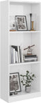 vidaXL - Boekenkast - met - 3 - schappen - 40x24x109 - cm - hout - hoogglans - wit