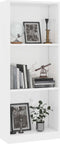 vidaXL - Boekenkast - met - 3 - schappen - 40x24x109 - cm - hout - hoogglans - wit