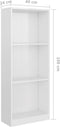 vidaXL - Boekenkast - met - 3 - schappen - 40x24x109 - cm - hout - hoogglans - wit