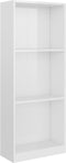 vidaXL - Boekenkast - met - 3 - schappen - 40x24x109 - cm - hout - hoogglans - wit