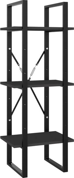 vidaXL - Boekenkast - met - 3 - schappen - 40x30x105 - cm - bewerkt - hout - grijs