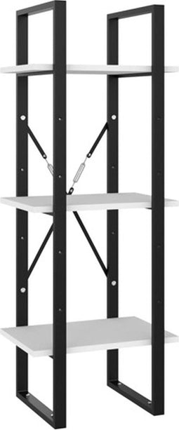 vidaXL - Boekenkast - met - 3 - schappen - 40x30x105 - cm - bewerkt - hout - wit