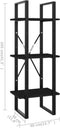 vidaXL - Boekenkast - met - 3 - schappen - 40x30x105 - cm - bewerkt - hout - zwart