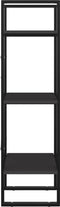 vidaXL - Boekenkast - met - 3 - schappen - 40x30x105 - cm - bewerkt - hout - grijs