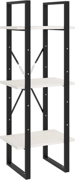 vidaXL - Boekenkast - met - 3 - schappen - 40x30x105 - cm - massief - grenenhout - wit