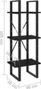 vidaXL - Boekenkast - met - 3 - schappen - 40x30x105 - cm - massief - grenenhout - zwart