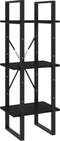 vidaXL - Boekenkast - met - 3 - schappen - 40x30x105 - cm - massief - grenenhout - zwart