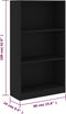 vidaXL - Boekenkast - met - 3 - schappen - 60x24x109 - cm - bewerkt - hout - zwart