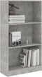 vidaXL - Boekenkast - met - 3 - schappen - 60x24x109 - cm - bewerkt - hout - betongrijs
