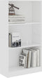 vidaXL - Boekenkast - met - 3 - schappen - 60x24x109 - cm - bewerkt - hout - wit