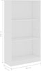 vidaXL - Boekenkast - met - 3 - schappen - 60x24x109 - cm - bewerkt - hout - wit