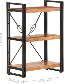 vidaXL - Boekenkast - met - 3 - schappen - 60x30x80 - cm - massief - acaciahout
