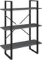 vidaXL - Boekenkast - met - 3 - schappen - 80x30x105 - cm - massief - grenenhout - grijs